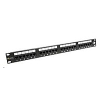 Solarix Patch panel 24 x RJ45 CAT6 UTP 350 MHz černý 1U