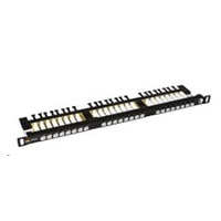 Solarix Patch panel 24xRJ45 CAT6 UTP s vyvazovací lištou černý 0,5U