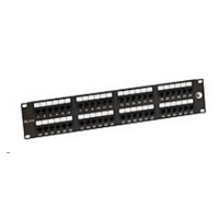 Solarix Patch panel 48 x RJ45 CAT6 UTP 350 MHz černý 2U