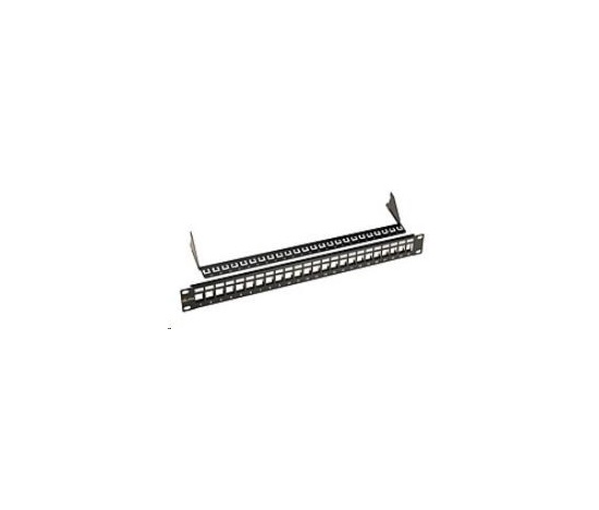 Solarix Univerzální modulární neosazený patch panel 24 portů černý 1U