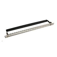Solarix Univerzální modulární neosazený patch panel 24 portů nerez 0,5U