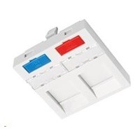 Solarix Modul French style 45 x 45mm pro 2 keystony přímý bílý