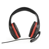 GEMBIRD sluchátka s mikrofonem GHS-03, gaming, černo-červená