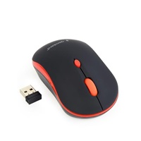 GEMBIRD myš MUSW-4B-03-R, černo-červená, bezdrátová, USB nano receiver