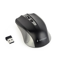 GEMBIRD myš MUSW-4B-04-GB, šedo-černá, bezdrátová, USB nano receiver