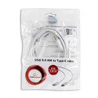 GEMBIRD Kabel USB 3.0 AM na Type-C kabel (AM/CM), 1,8m, bílý