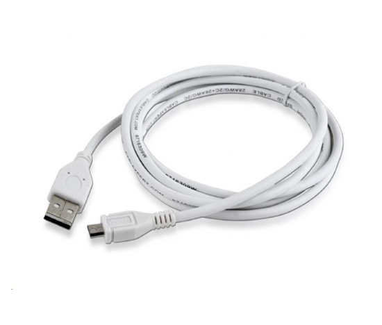 GEMBIRD Kabel USB A Male/Micro B Male 2.0, 1,8m, White, High Quality