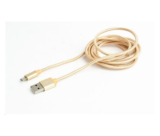 GEMBIRD Kabel USB A Male/Micro B Male 2.0, 1,8m, opletený, zlatý, blister