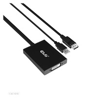 Club3D Adaptér aktivní DisplayPort na Dual Link DVI-D, USB napájení, 60cm, HDCP ON