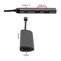 VERBATIM Dokovací stanice USB-C 4v1, 1x HDMI, 1xUSB-C, 2xUSB, šedá