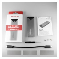 AXAGON EEM2-UG2, USB-C 10Gbps - M.2 NVMe SSD ARROW box, stříbrný