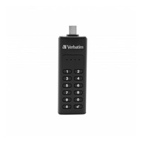 VERBATIM USB C 3.1 Drive 64 GB - Keypad Secure (R:160/W:140 MB/s) GDPR