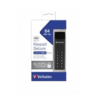 VERBATIM USB C 3.1 Drive 64 GB - Keypad Secure (R:160/W:140 MB/s) GDPR