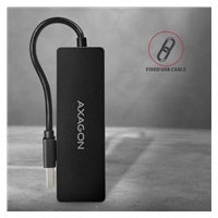 AXAGON HUE-G1A, 4x USB 3.2 Gen 1 SLIM hub, kabel Type-A 14cm napevno