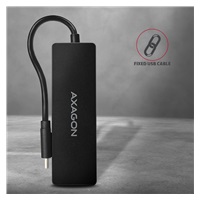 AXAGON HUE-G1C, 4x USB 3.2 Gen 1 SLIM hub, kabel Type-C 14cm napevno