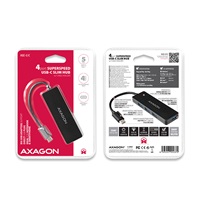 AXAGON HUE-G1C, 4x USB 3.2 Gen 1 SLIM hub, kabel Type-C 14cm napevno