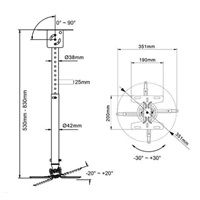 Stropní držák na projektory Fiber Mounts T718-2 černý