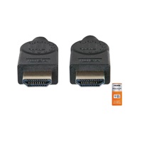 MANHATTAN Kabel HDMI Premium High Speed + Ethernet, 5m, černý