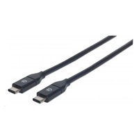 MANHATTAN USB 3.1 Gen2 Cable, Type-C Male / Type-C Male, 50 cm 3A, Black