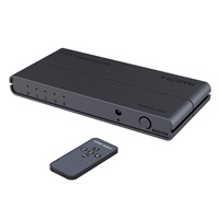 PREMIUMCORD HDMI switch 4:1 s podporou rozlišení 4Kx2K@60Hz, 1080P, HDR, s ovládáním tlačítkem a dálkovým ovladačem