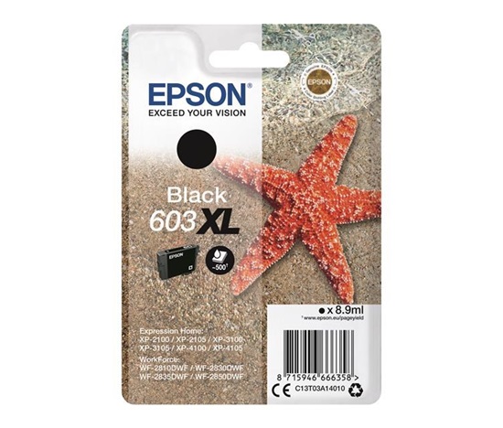 EPSON ink čer Singlepack "Hvězdice" Black 603XL Ink, ČB 500 stran