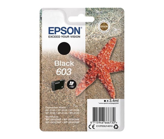 EPSON ink čer Singlepack "Hvězdice" Black 603 Ink, ČB 150 stran