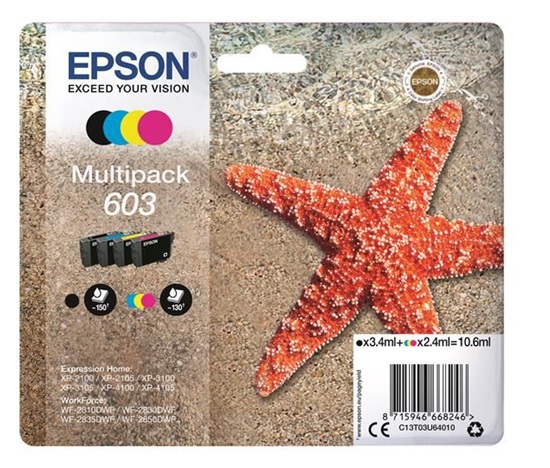 EPSON ink Multipack "Hvězdice" 4-colours 603 Ink, ČB 150, BAR 130 stran