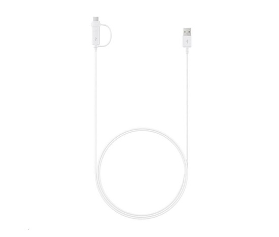 Samsung datový kabel EP-DG930DWE Combo, USB->USB-C/micro USB, 1,5 m, bílá (bulk)