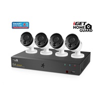 iGET HOMEGUARD HGNVK85304 Kamerový PoE systém se SMART detekcí pohybu, 8-kanálový FullHD NVR + 4x FullHD venkovní kamera