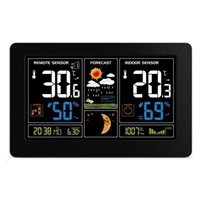 Solight TE81 meteostanice, extra velký barevný LCD, teplota, vlhkost, tlak, RCC, USB nabíjení, černá