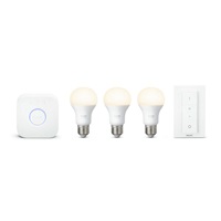 PHILIPS Hue Startovací KIT, White ( 3x žárovka 8,5W E27 + bridge + 1x ovladač se stmíváním )