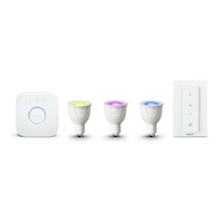 PHILIPS Hue Startovací KIT, White and Color Ambience( 3x žárovka 6,5W GU10  DIM + bridge + 1x ovladač se stmíváním )