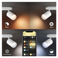 PHILIPS Fugato bodové svítidlo, Hue White and Color ambiance, 240V, 2x5.7W GU10, Bílá