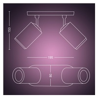 PHILIPS Fugato bodové svítidlo, Hue White and Color ambiance, 240V, 2x5.7W GU10, Bílá