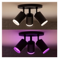 PHILIPS Fugato bodové svítidlo, Hue White and Color ambiance, 240V, 3x5.7W GU10, Černá