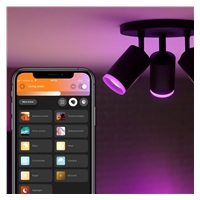 PHILIPS Fugato bodové svítidlo, Hue White and Color ambiance, 240V, 3x5.7W GU10, Černá