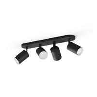 PHILIPS Fugato bodové svítidlo, Hue White and Color ambiance, 240V, 4x5.7W GU10, Černá