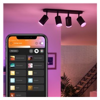 PHILIPS Fugato bodové svítidlo, Hue White and Color ambiance, 240V, 4x5.7W GU10, Černá