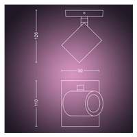 PHILIPS Argenta bodové svítidlo, Hue White and Color ambiance, 240V, 1x5.7W GU10, Bílá