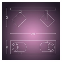 PHILIPS Argenta bodové  svítidlo, Hue White and Color ambiance, 240V, 2x5.7W GU10, Aluminium