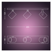 PHILIPS Argenta bodové svítidlo, Hue White and Color ambiance, 240V, 3x5.7W GU10, Aluminium