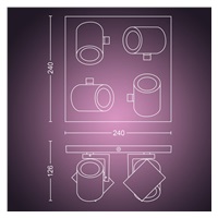 PHILIPS Argenta bodové svítidlo, Hue White and Color ambiance, 240V, 4x5.7W GU10, Bílá