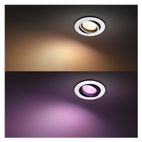 PHILIPS CENTURA Zapuštěné bodové svítidlo, Hue White and color ambiance, 240V, 1x5.7W GU10, round, Bílá (5045131P7)