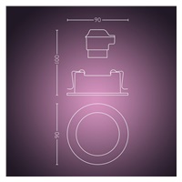 PHILIPS CENTURA Zapuštěné bodové svítidlo, Hue White and color ambiance, 240V, 1x5.7W GU10, round, Bílá (5045131P7)