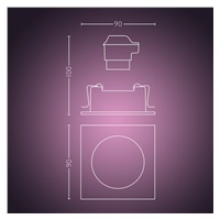 PHILIPS CENTURA Zapuštěné bodové svítidlo, Hue White and color ambiance, 240V, 1x5.7W GU10, square, Bílá (5055131P7)