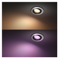 PHILIPS CENTURA Zapuštěné bodové svítidlo, Hue White and color ambiance, 240V, 1x5.7W GU10, round, Aluminium (5045148P7)