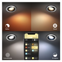 PHILIPS CENTURA Zapuštěné bodové svítidlo, Hue White and color ambiance, 240V, 1x5.7W GU10, round, Aluminium (5045148P7)