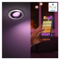 PHILIPS CENTURA Zapuštěné bodové svítidlo, Hue White and color ambiance, 240V, 1x5.7W GU10, round, Aluminium (5045148P7)
