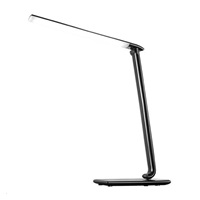 Solight LED stolní lampička stmívatelná, 12W, volba teploty světla, USB, černý lesk