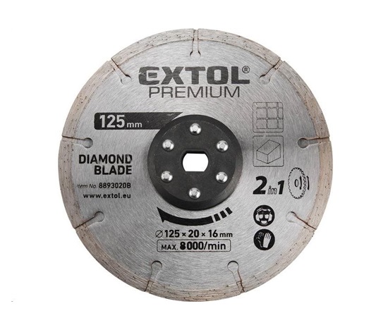 Extol Premium (8893020B) kotouc řezný, diamantový, 125x20mm, pro 8893020